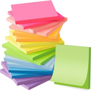 (16 Pack) Sticky Notes 3x3, Self-Stick Pads Bright Colors Sticky Note, Recyclable, Easy to for Home, Office, Notebook