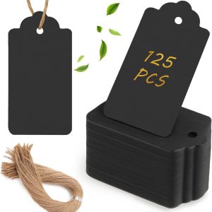 Handwritten gift label paper, 1.5 x 2.8 inch black gift label paper, suitable for DIY crafts