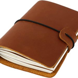 Leather Pocket Notebook Can Fill Diary Retro Classic Notepad (yellow brown)