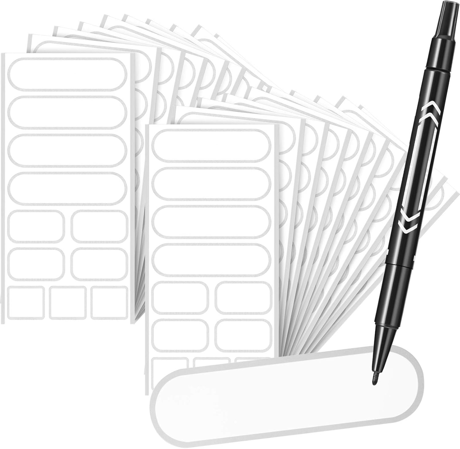 264 removable food handwritten label stickers, for food storage, home organization