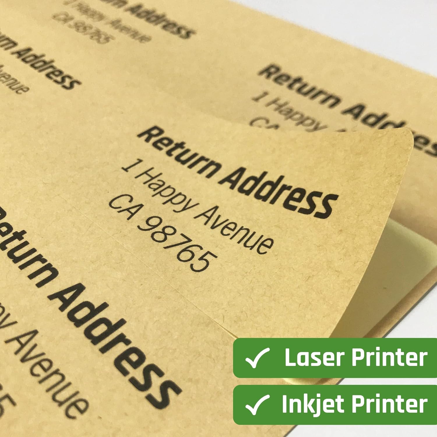 Kraft paper label stickers, letter size, with printing template - 300 pack - Image 2