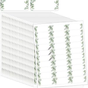 Handwritten label paper, printable eucalyptus themed self-adhesive stickers, suitable for envelope sealing